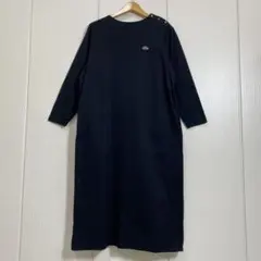 美品 LACOSTE BEAMS BOY 別注ボートネックドレス ワンピース 黒 — image 1