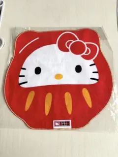 【値下！新品未使用未開封】キティだるま型ミニタオルハンカチ — image 1