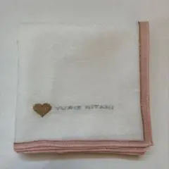 YURIE NITANI ハンカチ ハート　白　薄ピンク金色 — image 1