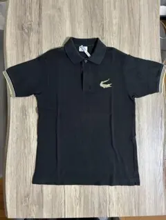 【良品】LACOSTE 日本製 ビッグワニ刺繍 ポロシャツ 黒 サイズ4 — image 1