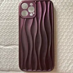 iPhone12promax用 ウェーブデザイン ハードケース パープル — image 1