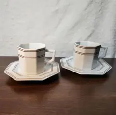 たち吉 Adam＆Eve カップ＆ソーサー 昭和レトロ デザイナーズ 2客セット — image 1