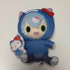 日常組×サンリオ ぬいぐるみキーホルダー クロノア×ハローキティ — image 1