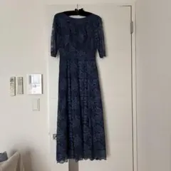 ネイビー レース パーティードレス — image 1