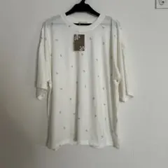 リボン柄 ホワイト Tシャツ Lサイズ — image 1