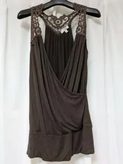 ブラウン ノースリーブ チュニック — image 1