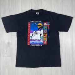 90s　エルサルバドル製　袖シングルステッチ　カリビアン　Tシャツ　メンズL　黒 — image 1