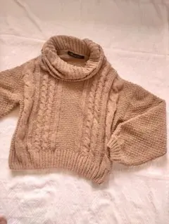 新品未使用♪ベージュ タートルネック ニットセーターLサイズ — image 1