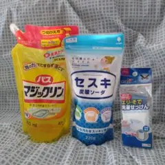 バスマジックリン　掃除　セスキ炭酸ソーダ　えり袖洗濯石鹸　 3点セット — image 1
