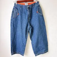 カロリナブルーズ デニムパンツ 無地 8 青 綿 クロップド カジュアル — image 1