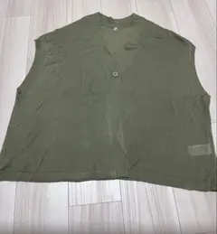 coca コカ　ジレ　ベスト　夏　薄手　ワンサイズ　シンプル　カーキ — image 1