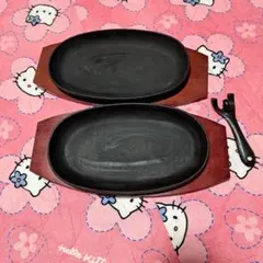 ステーキ皿 2枚セット 木製プレート付 — image 1