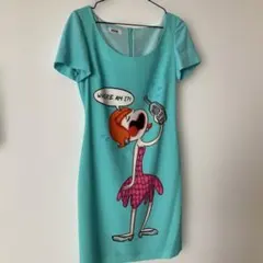 MOSCHINO アクアブルー 半袖ワンピース — image 1