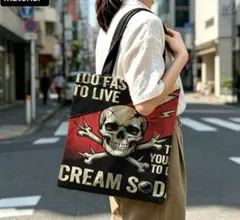 CREAM SODA トートエコバッグ スカル柄男女兼用 — image 1