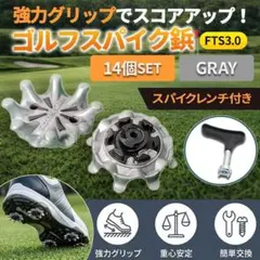 14個 グレー ゴルフスパイク 鋲 ゴルフシューズ レンチ付 FTS3 ゴルフ — image 1