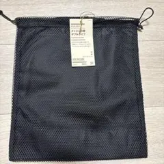 無印良品 ポリエステルメッシュ巾着 ダブルタイプ 黒 M — image 1