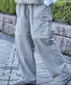 FFEIN フェイン 2WAYナイロンカーゴパンツ L ベージュ ワイド モード — image 1