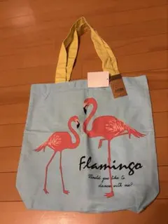 pea pod フラミンゴ A4トートバッグ 水色　新品 — image 1