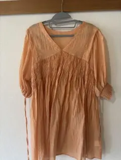 KBFシャーリング 半袖ブラウス オレンジ — image 1