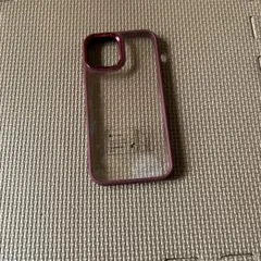 iPhone12用ハードケース クリア/ワインレッド — image 1