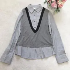 Twa＆Twa 重ね着風シャツ トップス おすすめ カジュアル シンプル 可愛い — image 1
