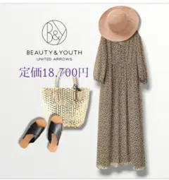 定価18,700円＊BEAUTY&YOUTH＊フラワーギャザーワンピース — image 1