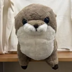 【タグ付き】くったりカワウソ BIG ぬいぐるみ ココアベージュ ブラウン — image 1