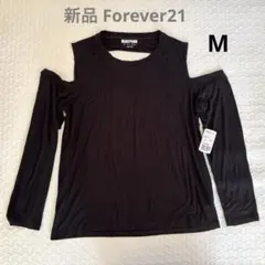 【新品タグ付きM】フォーエバー21オープンショルダー長袖Tシャツ　ヨガピラティス — image 1