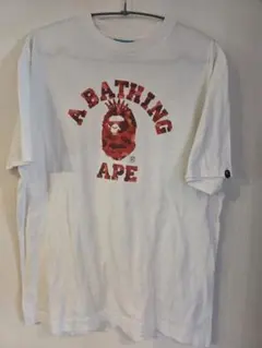 【日本製】A BATHING APE カレッジロゴT 青夕グ L — image 1
