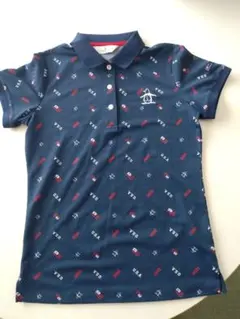 Munsingwear ポロシャツ ネイビー 総柄 Mサイズ — image 1