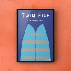 ★A4フレーム付き★オリジナル アートポスター FISH LOVER サーフィン — image 1