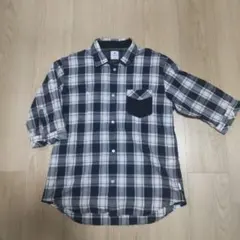 R.NEWBOLD 七分袖チェックシャツ ネイビー ホワイト — image 1