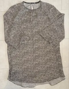 ZARA ヘリンボーンパターン 五分袖チュニック M — image 1
