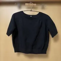 COCA 半袖クルーネックニット　ブラック　黒　M — image 1