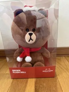 LINE FRIENDS BROWN クリスマス ぬいぐるみ — image 1