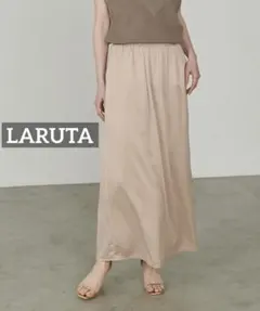 k0487 LARUTA サテンゴム入りスカート ベージュ — image 1