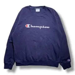 F1543　【即購入OK】　champion 　トレーナー　サイズL　ネイビー — image 1