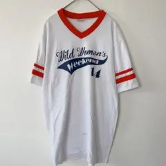 オーガスタ スポーツウェア リンガー Tシャツ Vネック プリント M 白 赤 — image 1