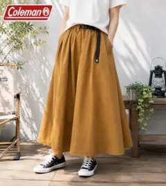 Coleman スカート L ブラウン ナイロン アウトドア 撥水 ウエストゴム — image 1