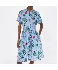 ZARA BASIC ワンピース ボタニカル M — image 1