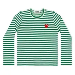 PLAY COMME DES GARÇONS ボーダー　長袖　S グリーン — image 1