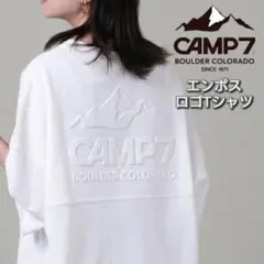 【美品】CAMP7 キャンプセブン 背面エンボスロゴ Tシャツ 白 Mサイズ — image 1