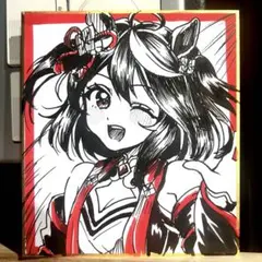 キタサンブラック 手書き イラスト 色紙 原画 ファンアート ウマ娘 — image 1