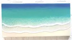 新しい一歩を踏み出す方へ　深呼吸する海　海アート45cm × 22×1.7cm — image 1