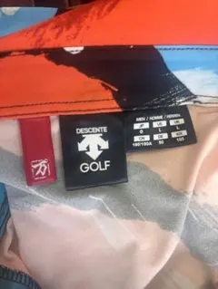 DESCENTE GOLF 半袖シャツ ペイント柄 Lサイズ — image 1