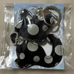 キーホルダー モチーフ 黒猫 ブラックキャット 水玉 ドット — image 1