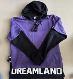 【良品】ユニセックス フード付きパーカー XL 紫/黒 — image 1