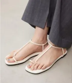 ※美品※crie conforto/フラットサンダル/アイボリーМサイズ — image 1