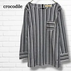 【極美品】Crocodile 長袖 ストライプ柄 トップス Mサイズ2 — image 1