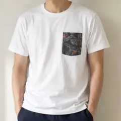 DEAR LAUREL ボタニカル柄ポケット Tシャツ 白 Mサイズ — image 1